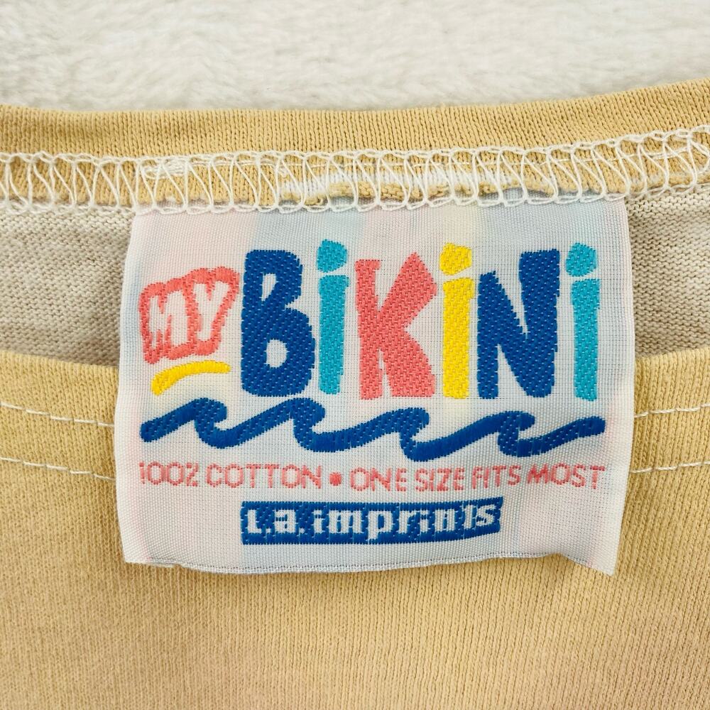 Vintage Bikini All Over Print Shirt Adult OSFA White Beach LA Prints Humor - Picture 5 of 11